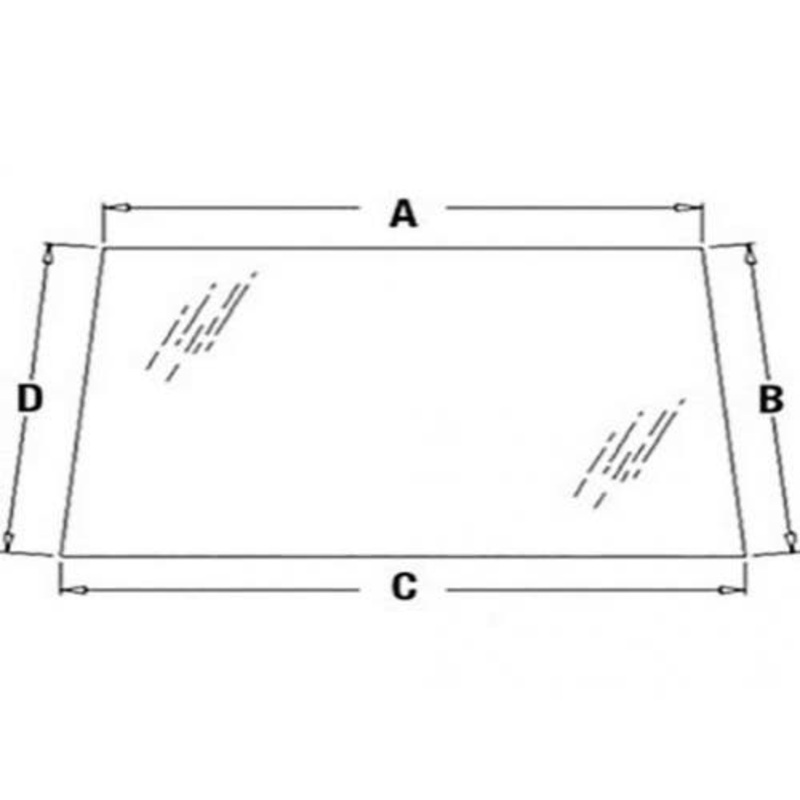 Cab Glass - Windshield Upper fits Case 580M 580N 580 Super M 580 Super N WT 590 Super N 580 Super M 590 580M 580 Super M 580 Super M 590 338418A1