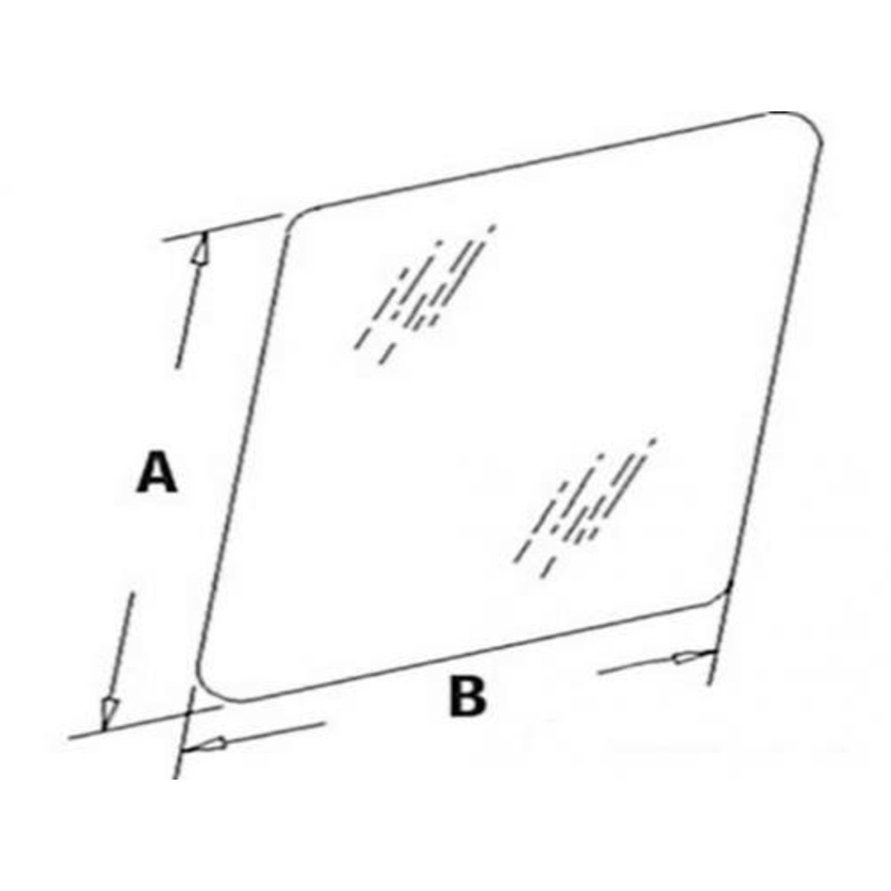 Cab Glass - Windshield Upper fits John Deere 190E 490E 690ELC 790ELC 892ELC AT154429 fits Hitachi EX100-2 EX100-3 EX120-2 EX120-3 EX200-3 EX400LC-3