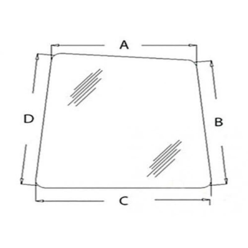 Cab Glass - Front Window Right Hand fits John Deere 80 110 120 160LC 200LC 230LC 230LCR 270LC 330LC 330LCR 370 750 AT214163 fits Hitachi EX330LC-5