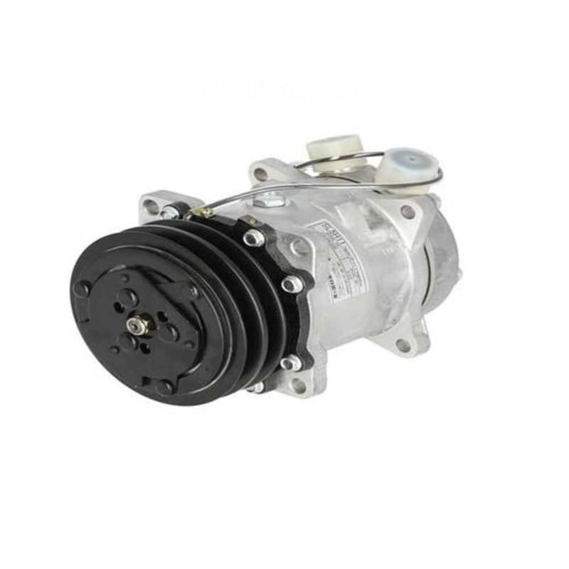 Air Conditioning Compressor - 12V Square Connector Sanden Style SD5H11 fits New Holland TN55D TN70D TN75D TN75F TN90F 5811103 fits Case IH 5176185
