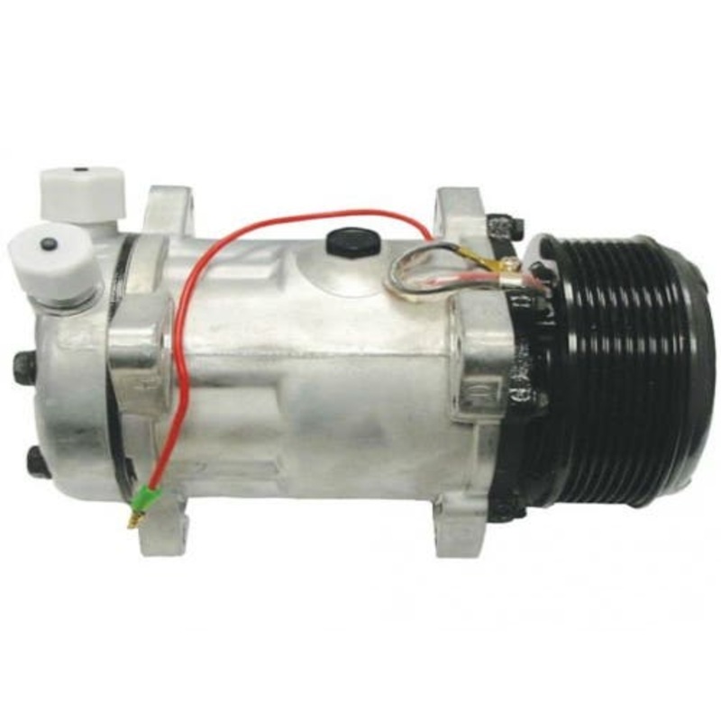 Air Conditioning Compressor - OE Sanden SD7H15 12V fits New Holland TM115 TM120 TM125 TM130 TM135 TM140 TM150 TM165 82008689 fits Case IH 82016158