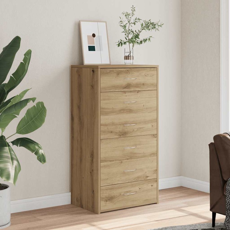 Buffet avec 6 tiroirs chne artisanal bois d'ingnierie