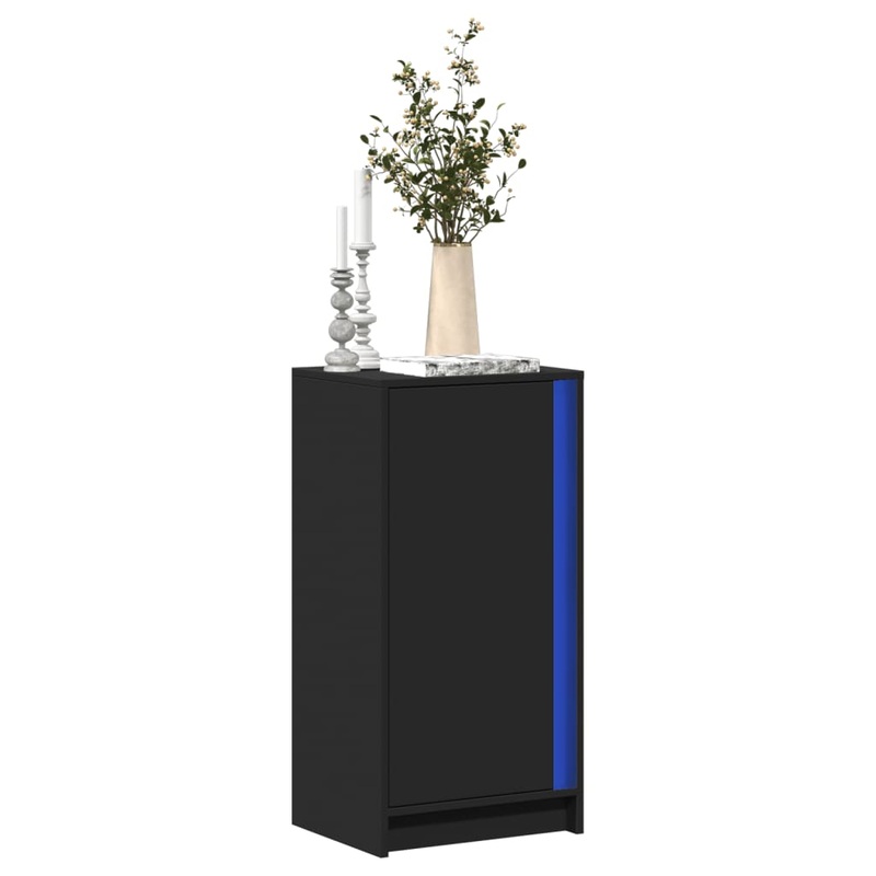 Buffet avec LED noir 42,5x34x85 cm bois d'ingnierie