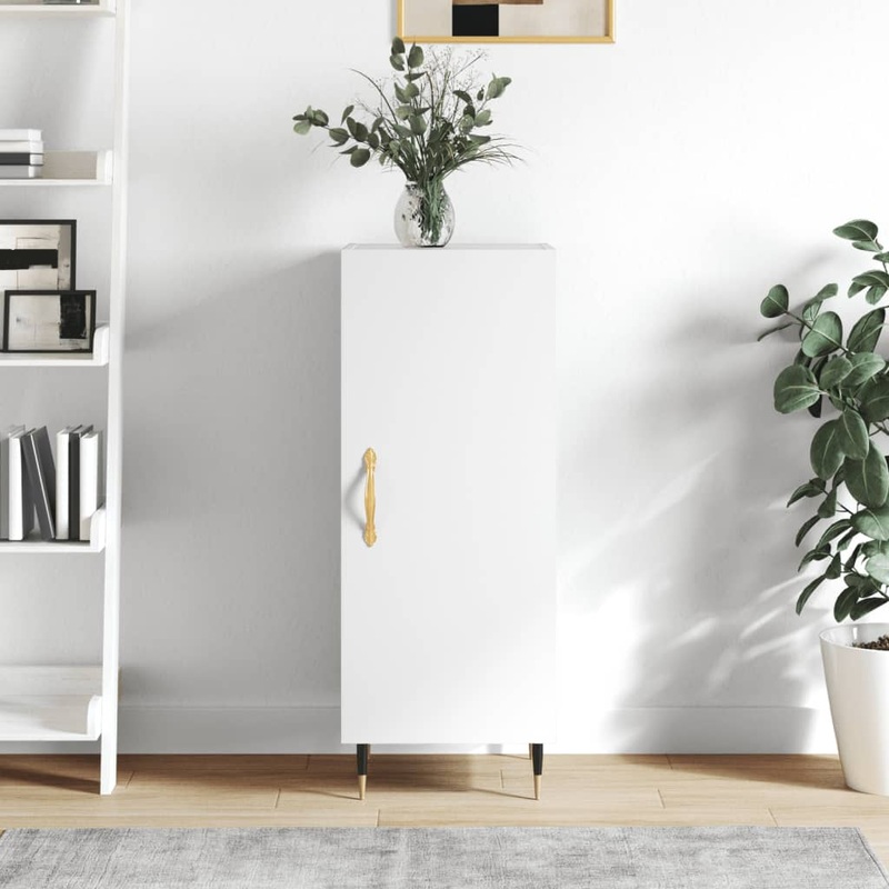 Buffet Blanc brillant 34,5x34x90 cm Bois d'ingnierie