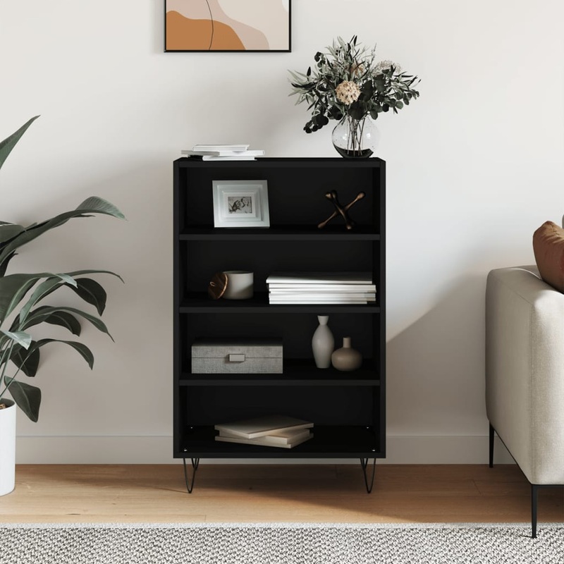 Buffet haut noir 57x35x90 cm bois d'ingnierie