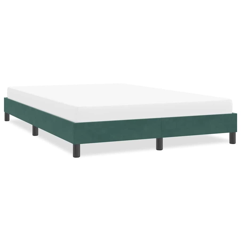 Cadre de lit sans matelas vert fonc 160x210 cm velours