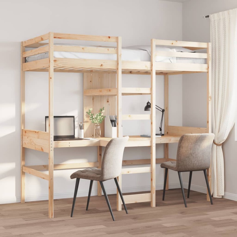 Cadre de lit superpos sans matelas 75x190cm bois de pin massif