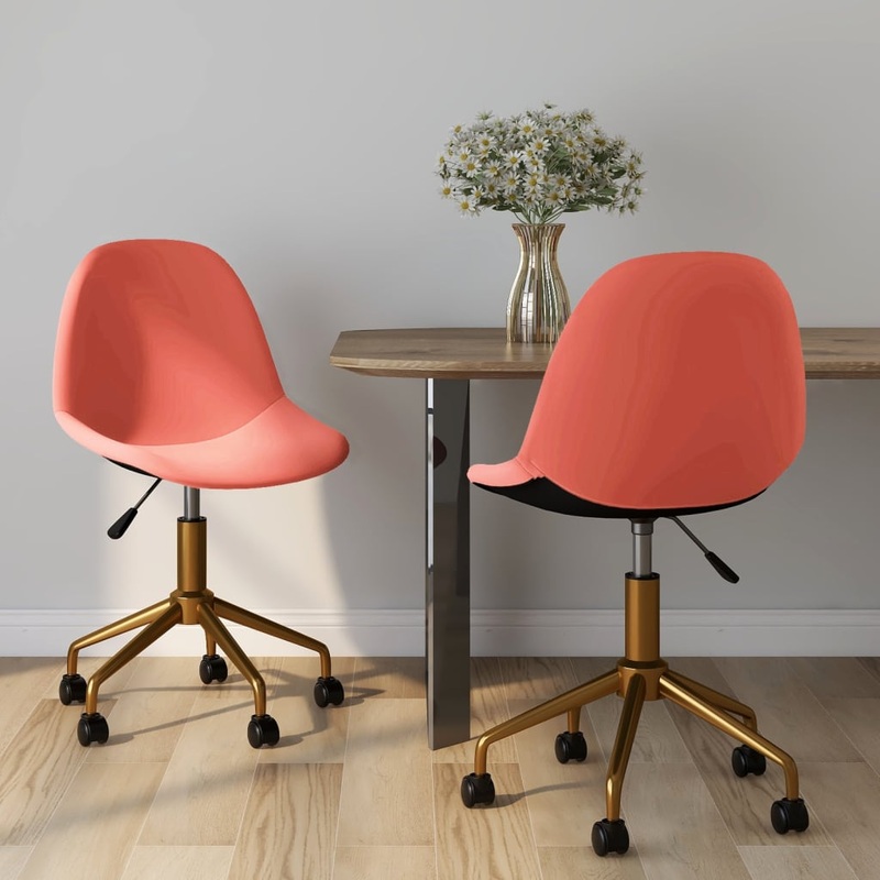 Chaises pivotantes  manger lot de 2 rose velours