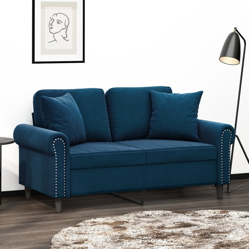 Coussins dcoratifs lot de 2 Bleu 40x40 cm Velours