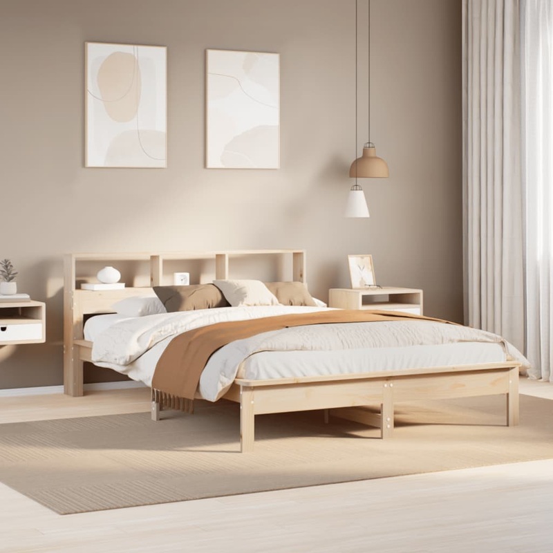 Lit bibliothque sans matelas 120x200 cm bois de pin massif