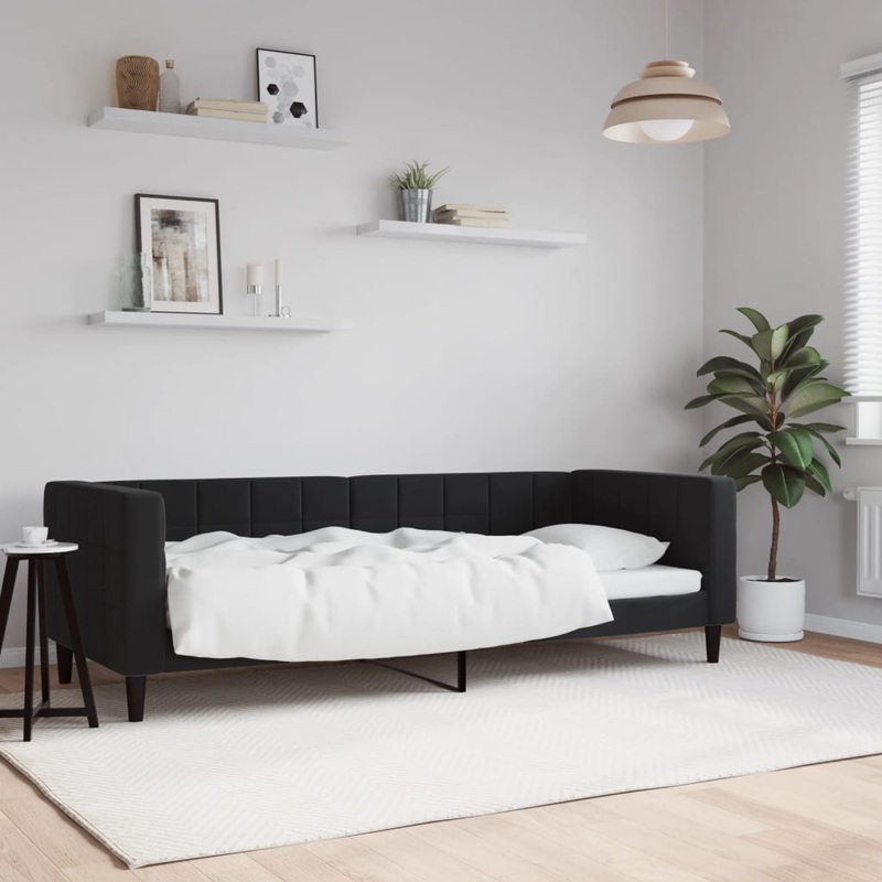 Lit de repos sans matelas noir 80x200 cm velours