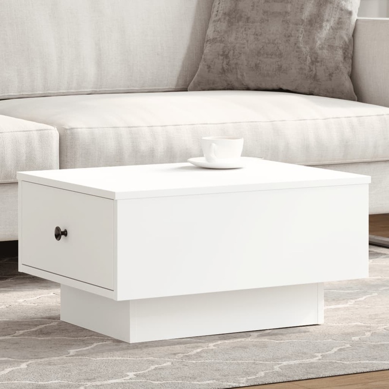 Table basse blanc 60x45x31 cm bois d'ingnierie