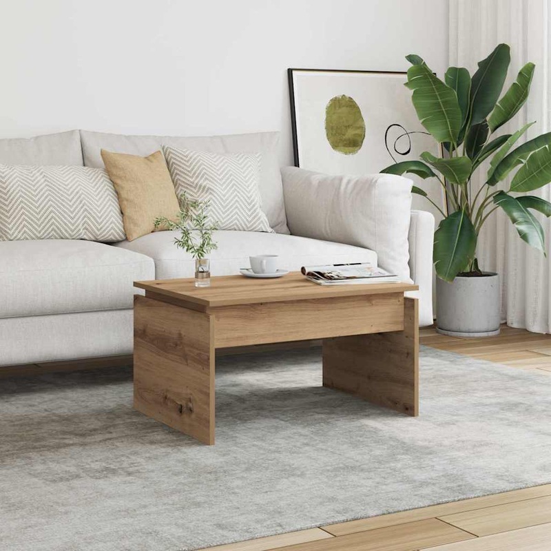 Table basse chne artisanal 68x50x38 cm bois d'ingnierie