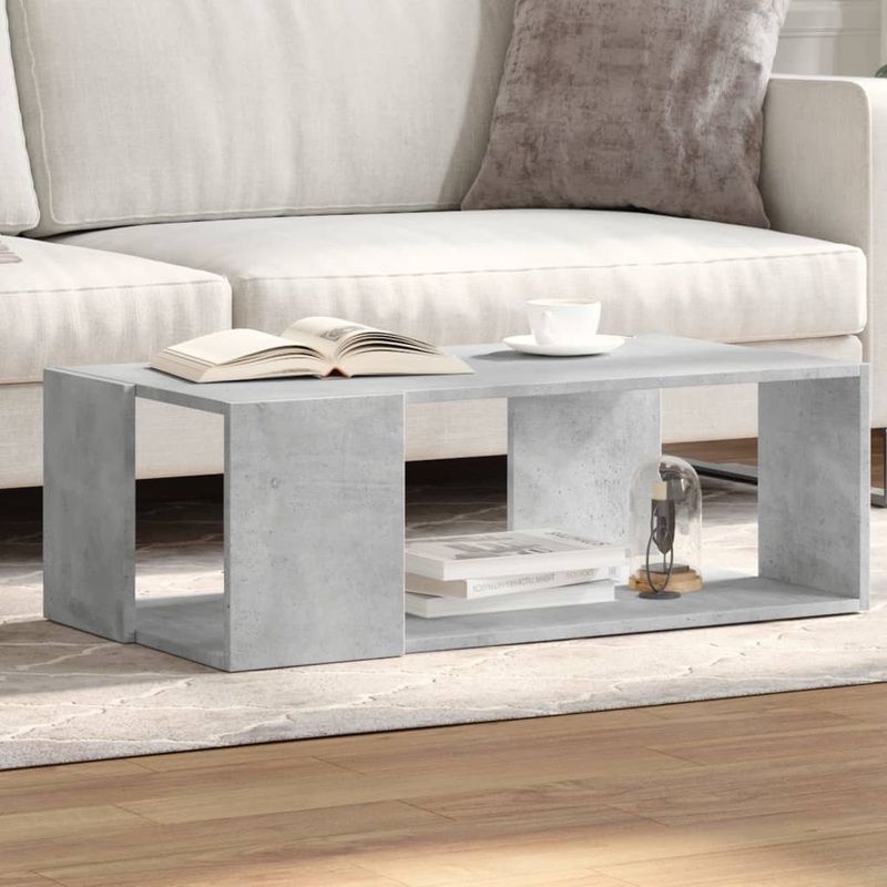 Table basse gris bton 89,5x48x30 cm bois d'ingnierie
