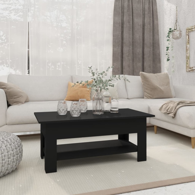 Table basse noir 102x55x42 cm bois d'ingnierie