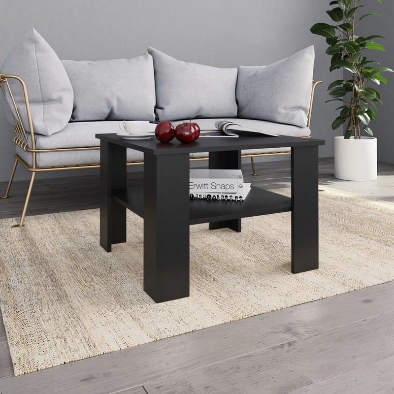Table basse Noir 60x60x42 cm Bois dingnierie