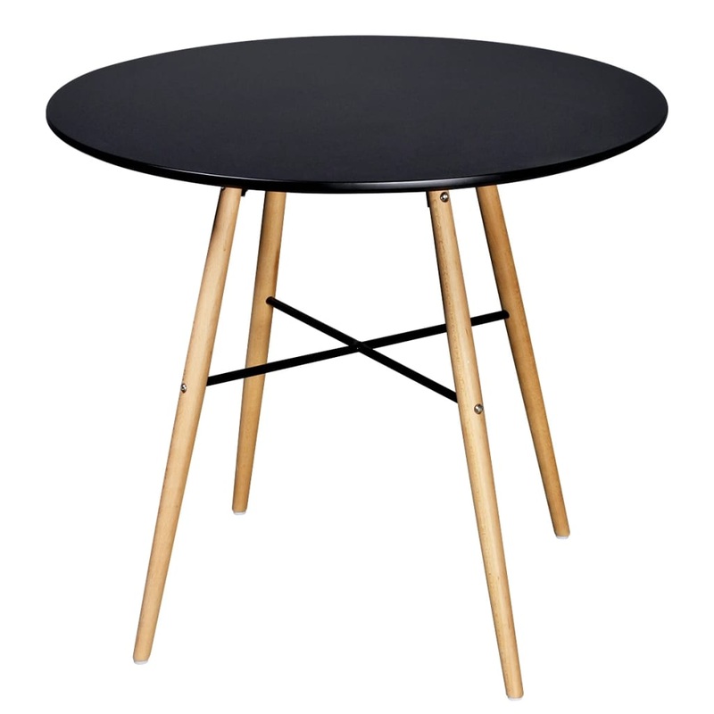Table de salle  manger ronde MDF Noir